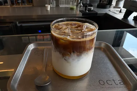 A drink from Anna's visit to Octa Speciality Coffee.